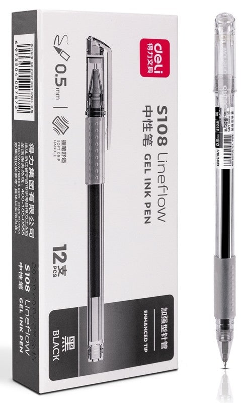 Pen Gel Needle Tip 0.5Mm Black