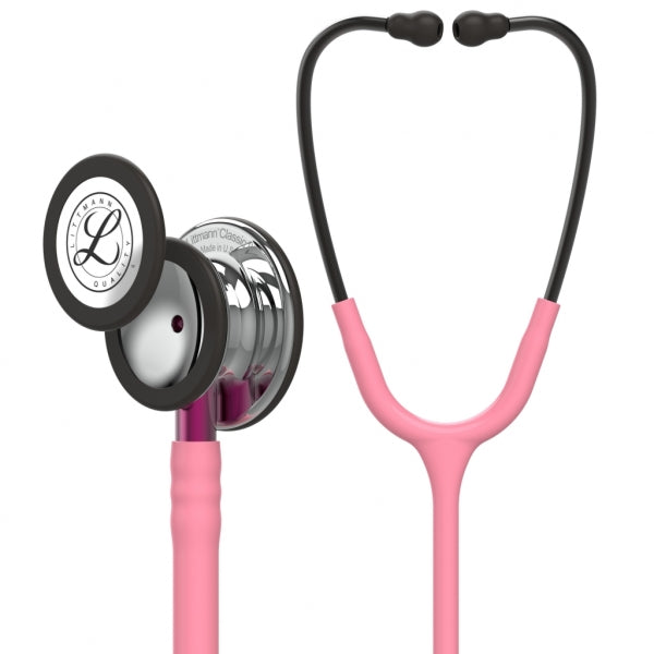 Stethoscope Littmann Classic Iii Pearl Pink Tube Mirror Chestpiece Pink Stem and Smoke Headset