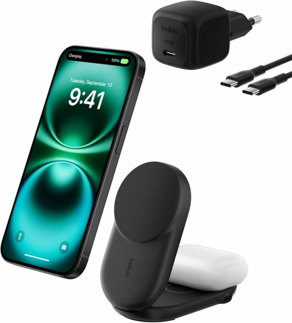 2In1 Wireless Charging Station Belkin (Wiz039kqbk), Black