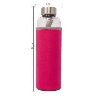 Water Glass Bottle With Sleeve Red