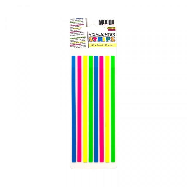 Film Highlighter Strips 4 Assorted Colours