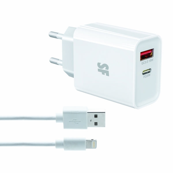 Cable Knrposfpdwln/K/Sf Pd Wall Charger With Lightning Mfi, White