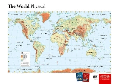 Oxford Wall Map World Physical