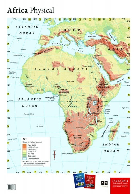 Oxford Wall Map Africa Physical