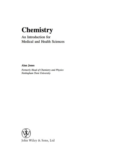 Chemistry an Introduction for Medical and Health Sciences