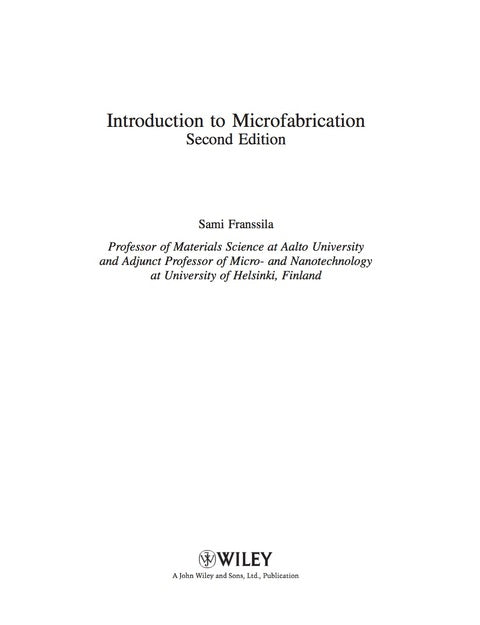 Introduction to Microfabrication