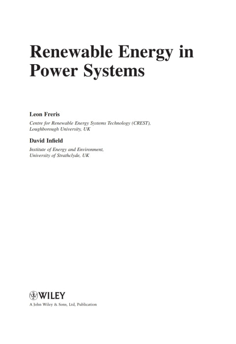 Renewable Energy in Power Systems