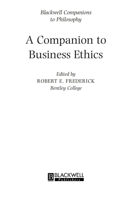 Companion to Business Ethics