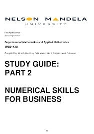 Numerical Skills for Business (Study Guide Part 2)