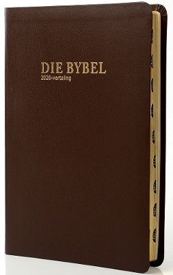Bible Afrikaans 2020 Medium Size Brown Lux Leather Gilt Edge Thumb Index