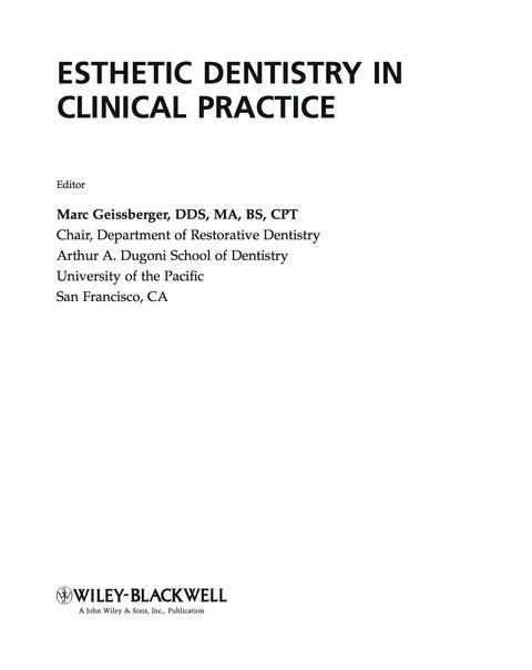 Esthetic Dentistry in Clinical Practice