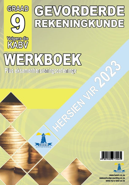 Gr 9 Gevorderde Rekeningkunde Werkboek