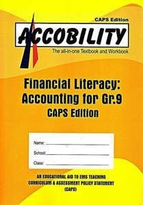 Accobility Accounting for Gr 9 (Second Year Accounting)