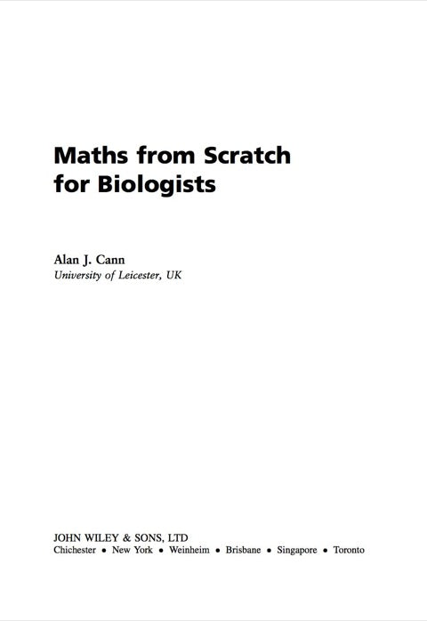Maths From Scratch for Biologists