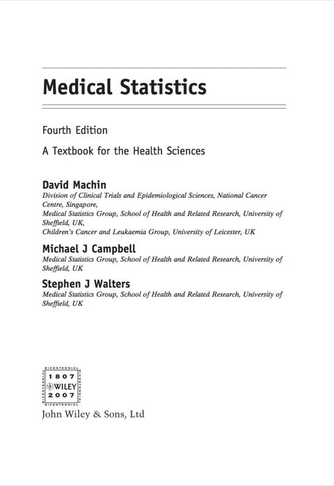 Medical Statistics a Textbook for the Health Sciences