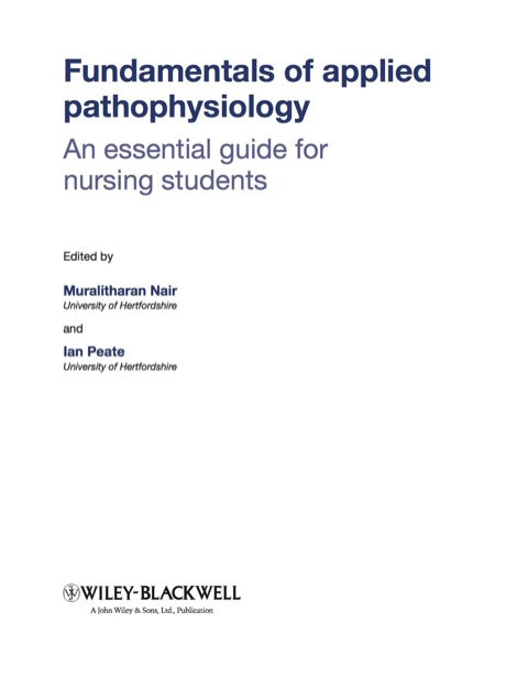 Fundamentals of Applied Pathophysiology an Essential Guide for Nursing and Healthcare Students