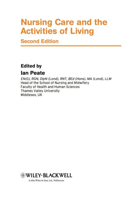 Nursing Care and the Activities of Living
