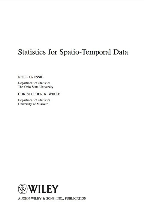 Statistics for Spatio Temporal Data