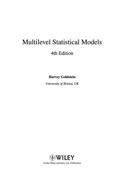 Multilevel Statistical Models