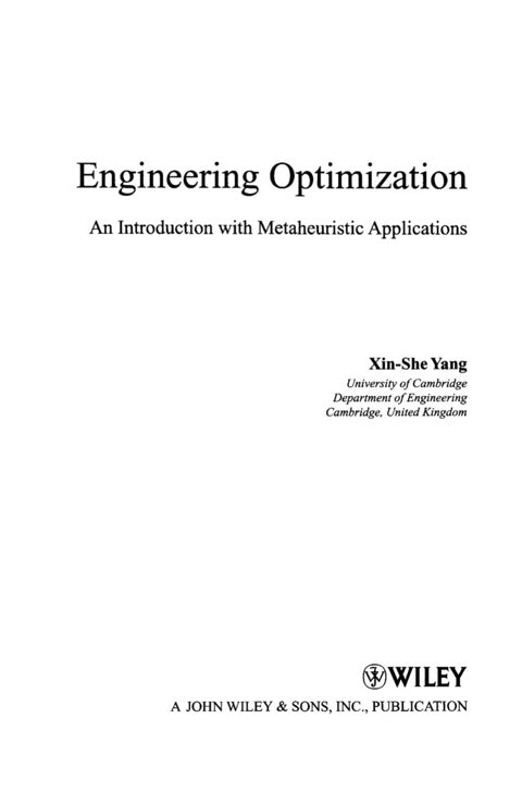 Engineering Optimization an Introduction With Metaheuristic Applications