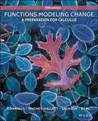 Functions Modeling Change a Preparation for Calculus