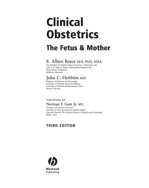 Clinical Obstetrics the Fetus and Mother