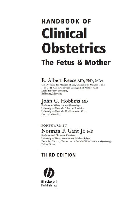 Handbook of Clinical Obstetrics the Fetus and Mother