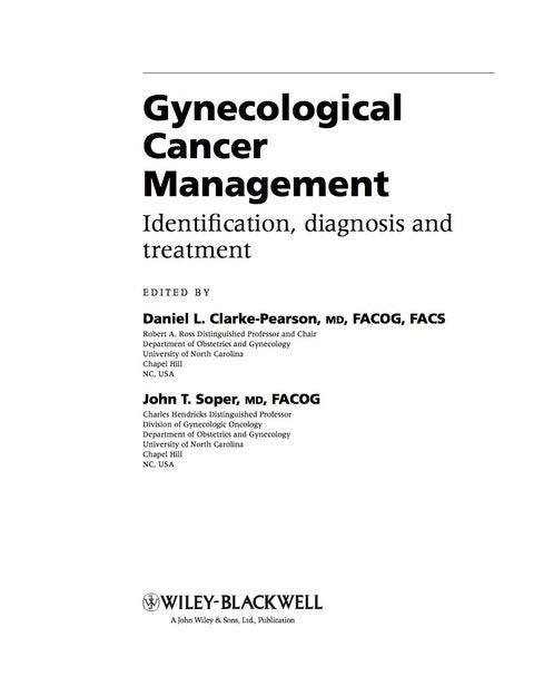 Gynecological Cancer Management Identification Diagnosis and Treatment