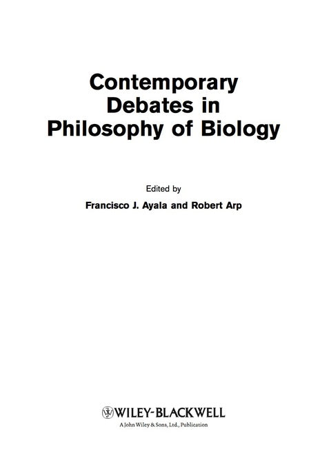 Contemporary Debates in Philosophy of Biology