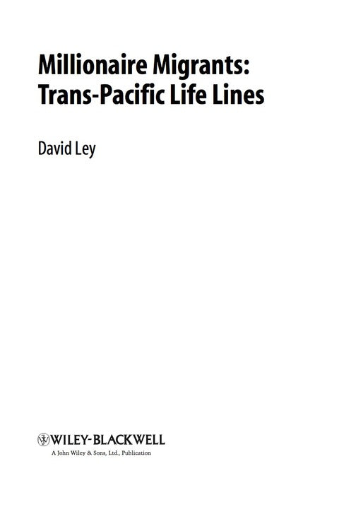 Millionaire Migrants Transpacific Life Lines
