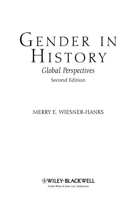 Gender in History Global Perspectives