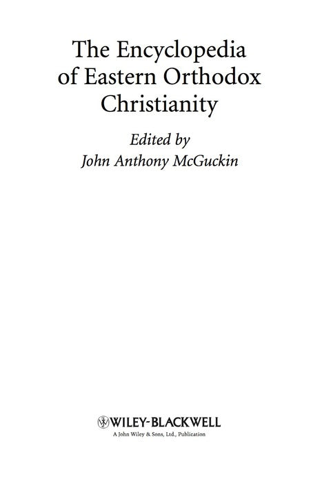 Encyclopedia of Eastern Orthodox Christianity