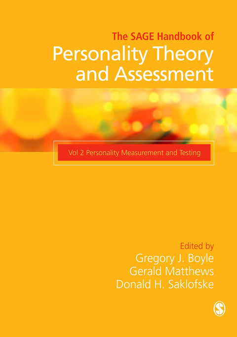 Sage Handbook of Personality Theory and Assessment Personality Measurement and Testing