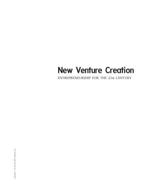 New Venture Creationentrepreneurship