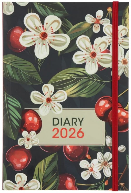2026 A5 Diary Daily Planner Cherries and Blossoms (Pb)