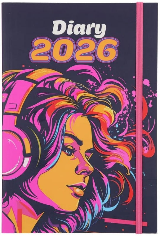 2026 A5 Diary Daily Planner Music Girl (Pb)