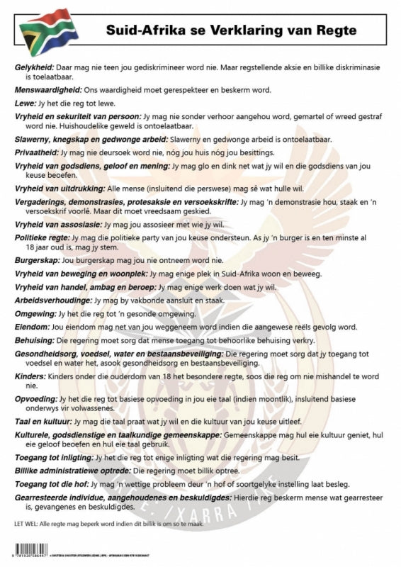SA Verklaring Van Regte (Chart)