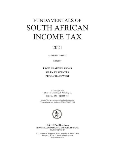 Fundamentals of South African Income Tax 2021