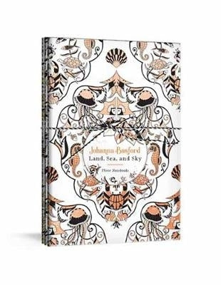 Johanna Basford Land Sea and Sky 3 Colourable Notebooks