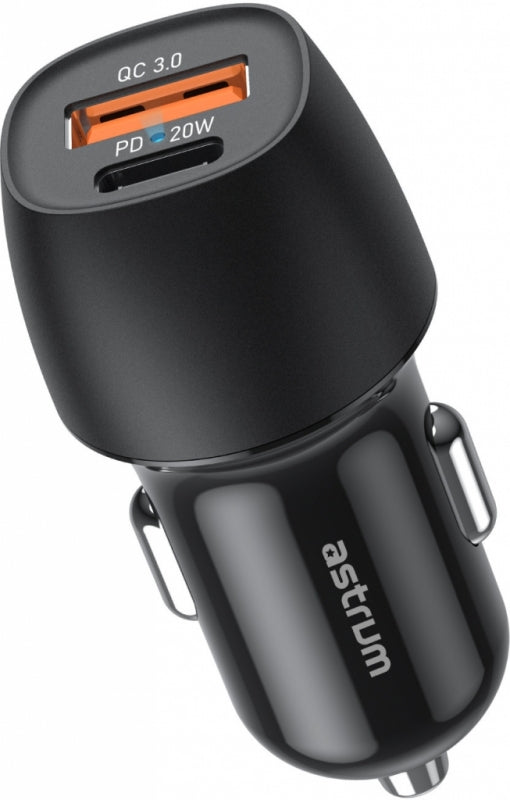 Car Charger Dual Port Usb-A + Usb-C Astrum