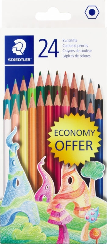 Pencil Colouring Staedtler Woodfree 24Pc Asst Colours