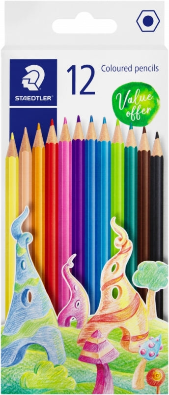 Pencil Colouring Staedtler Woodfree 12Pc Asst Colours