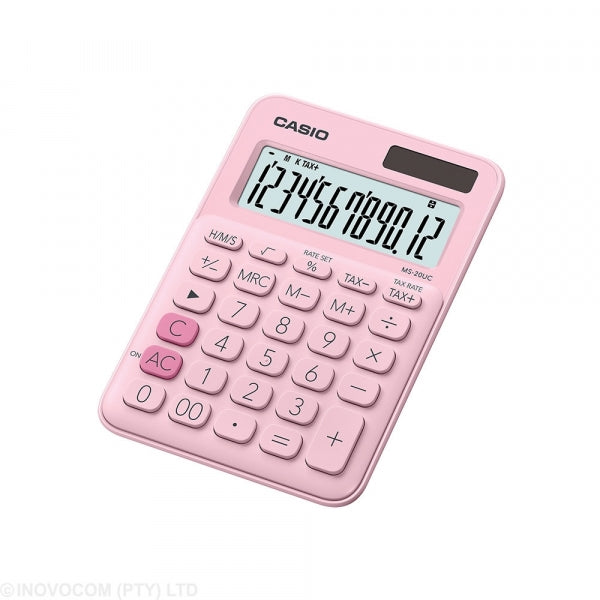 Calculator Casio 12 Digit Mini Desktop Pink
