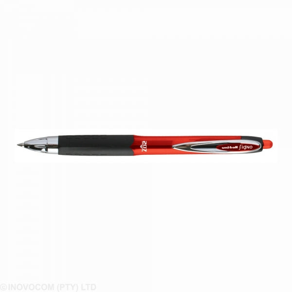 Pen Gel Rollerball Retractable Uni Ball Signo Umn 207 Fine 0.7Mm Red