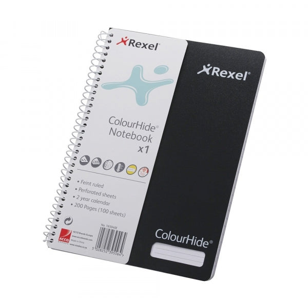 Notebook A5 Perf Feint Ruled Black