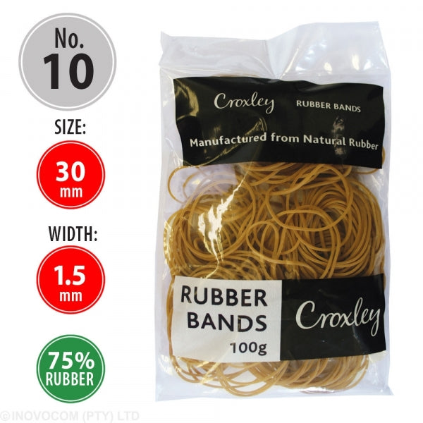 Rubber Bands Croxley No 10 100G