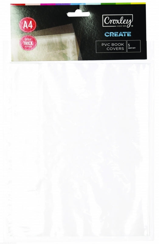 Book Cover Croxley A4 Pvc 140Micron 5Pk