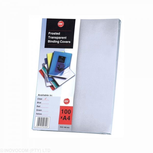 Binding Cover Rexel A4 180Mic Frosted Clear