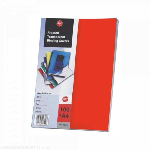 Binding Cover Rexel A4 180Mic Frosted Red