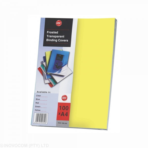 Binding Cover Rexel A4 180Mic Frosted Yellow